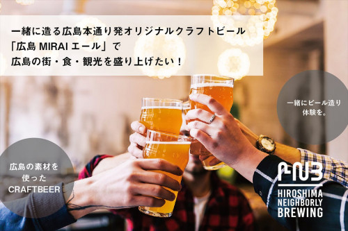 広島県産素材を使用したオリジナルクラフトビールを造り、街を盛りあげたい！