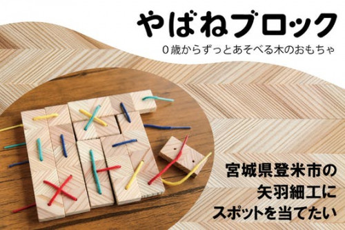 やばねブロック 朝ドラで知った登米市の矢羽細工を使った知育玩具を商品化したい！