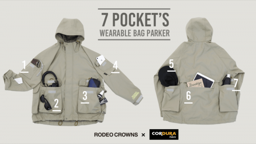 ポケット7つ圧倒的収納、自然の中でも街でも着られる「ウェアラブルバッグパーカー」