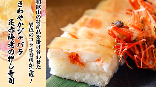 和歌山の特産品が異色のコラボ！「さわやかジャバラ 足赤海老の押し寿司」