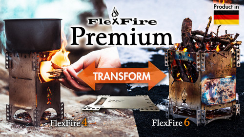 【ドイツ製】極薄コンパクト携帯型 焚火台 FlexFire Premium