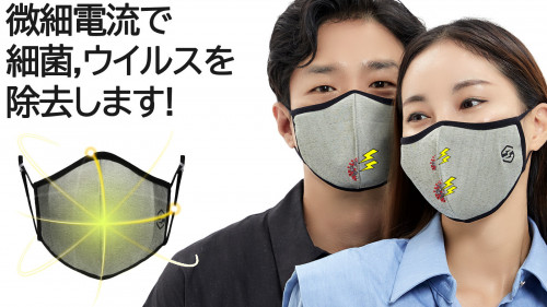 新技術！微細電流で素早くウイルス除去・除菌するマスク「INST2マスク」
